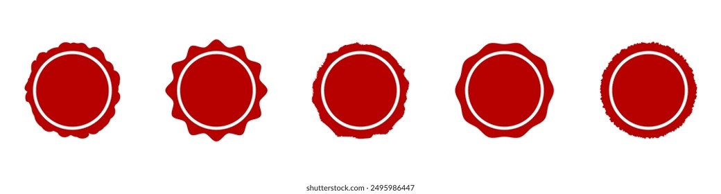 Circle grunge scratched lable background. Distressed post stamp texture set.  Aged bold thin round cover template. Vector circular icon, badge, button backdrop. 