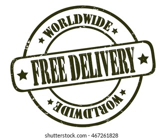 circle grunge stamp "free delivery"
