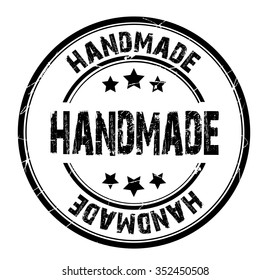 circle grunge stamp "handmade"
