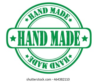 circle grunge stamp "handmade"