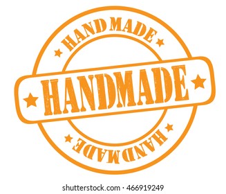 circle grunge stamp "handmade"