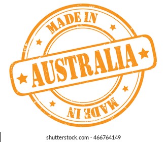 circle grunge stamp "made in Australia"