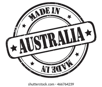 circle grunge stamp "made in Australia"