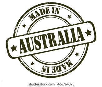 circle grunge stamp "made in Australia"