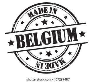 circle grunge stamp "made in Belgium"