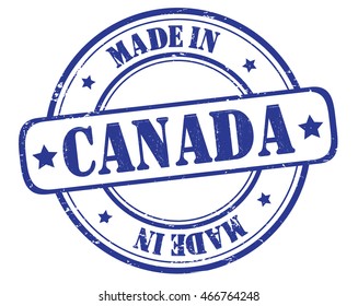 circle grunge stamp "made in Canada"