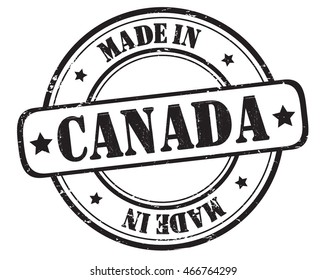 circle grunge stamp "made in Canada"