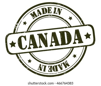 circle grunge stamp "made in Canada"