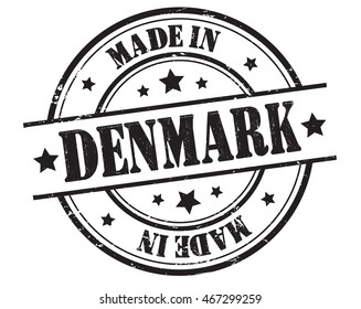 circle grunge stamp "made in Denmark"