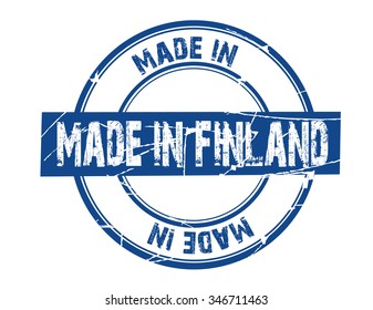 circle grunge stamp "made in finland"