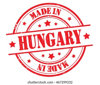 circle grunge stamp "made in Hungary"