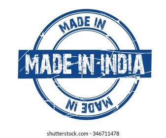 circle grunge stamp "made in india"
