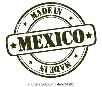 circle grunge stamp "made in Mexico"