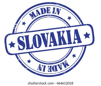 circle grunge stamp "made in Slovakia"