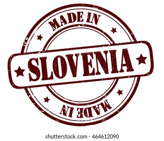 circle grunge stamp "made in Slovenia"
