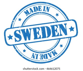 circle grunge stamp "made in Sweden"
