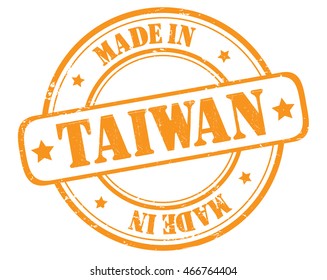 circle grunge stamp "made in Taiwan"