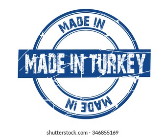 Circle grunge stamp "made in turkey"
