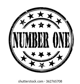 circle grunge stamp "number one"