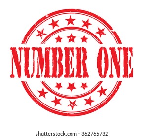 circle grunge stamp "number one"