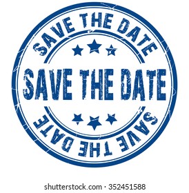 circle grunge stamp "save the date"