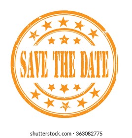 circle grunge stamp "save the date"