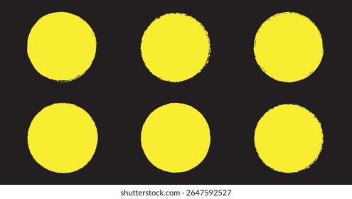 Circle grunge stamp set. Collection for grunge badge, seal, ink and stamp design template. circle brush stroke. Round grunge hand drawn circle shape, vector illustration. eps 10
