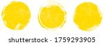 Circle grunge stamp set. Round vector isolated on white background. Yellow stamp vector. Collection for grunge badge, seal, ink and stamp design template. Round grunge hand drawn circle shape, vector