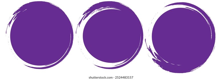 Circle grunge stamp set. Round vector isolated on white background. Yellow stamp vector. Collection for grunge badge, seal, ink and stamp design template. Round grunge hand drawn circle shape, vector