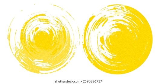Circle grunge stamp set. Round vector isolated on white background. Yellow stamp vector. 