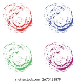 Circle grunge stamp set. Round vector isolated on white background vector. Collection for grunge badge, seal, ink and stamp design template. Round grunge hand drawn circle shape, vector EPS 10