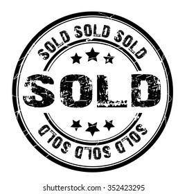 circle grunge stamp "sold"