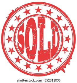 circle grunge stamp "sold"