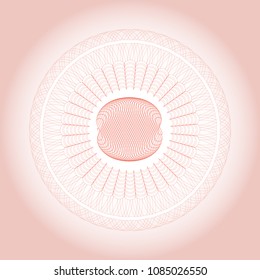 Circle Guilloche in vector.  Abstract round frame from thin lines.

