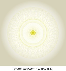 Circle Guilloche in vector.  Abstract round frame from thin lines.
