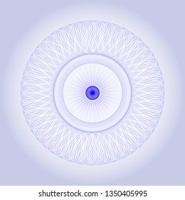 Circle Guilloche in vector.  Abstract round frame from thin lines.
