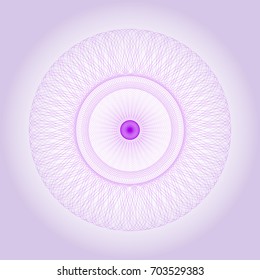 Circle Guilloche in vector.  Abstract round frame from thin lines.