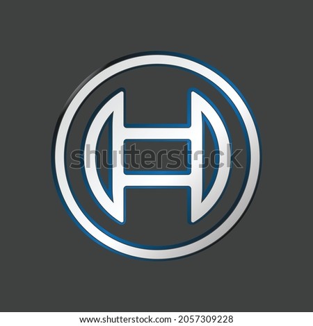 circle H icon vector template logo