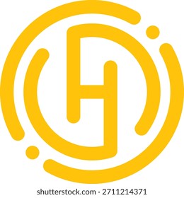 Circle H letter logo design line