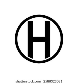 Circle with h letter logo vector flat illustration design on white background.
