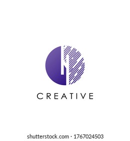 Circle H Letter Negative Space Logo, Creative Geometrie Logo Design Template mit verstecktem Buchstaben.