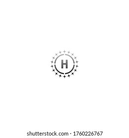 Circle H  logo letter design concept in gradient colors illustration