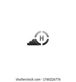 Circle H  logo letter design concept in gradient colors illustration