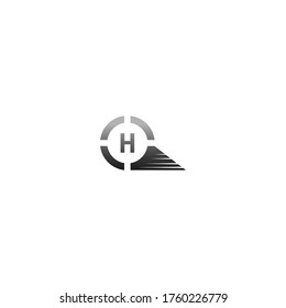 Circle H  logo letter design concept in gradient colors illustration