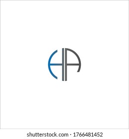 Circle HA logo letters design concept in gradient blue and black colors