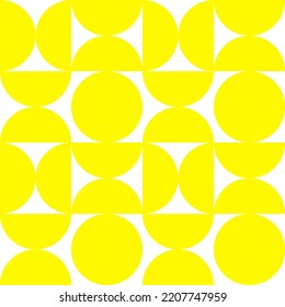 Circle and half circle abstract pattern.Seamless geometric pattern.Simple abstract circle illustration.semicircle abstract pattern.Yellow circle and semicircle elements.capsule shape vector.