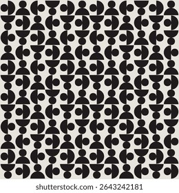 Circle and half circle pattern vector art. Graphical illustration for a unique wall decor, textiles and interior design.