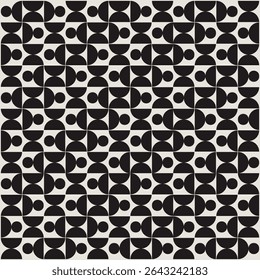 Circle and half circle pattern vector art. Graphical illustration for a unique wall decor, textiles and interior design.