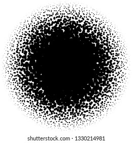 Circle half tone element over white. Circular fading circles outwards