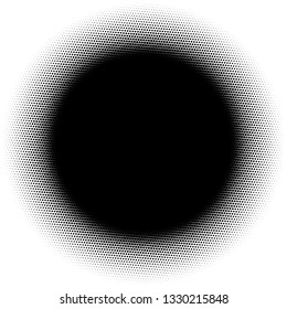 Circle half tone element over white. Circular fading circles outwards